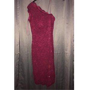 Off the shoulder burgundy dress